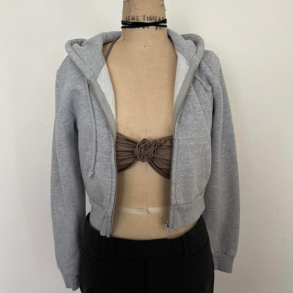 OG Brandy Melville gray cropped hoodie